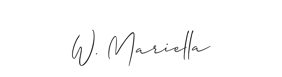 How to make W. Mariella name signature. Use Allison_Script style for creating short signs online. This is the latest handwritten sign. W. Mariella signature style 2 images and pictures png